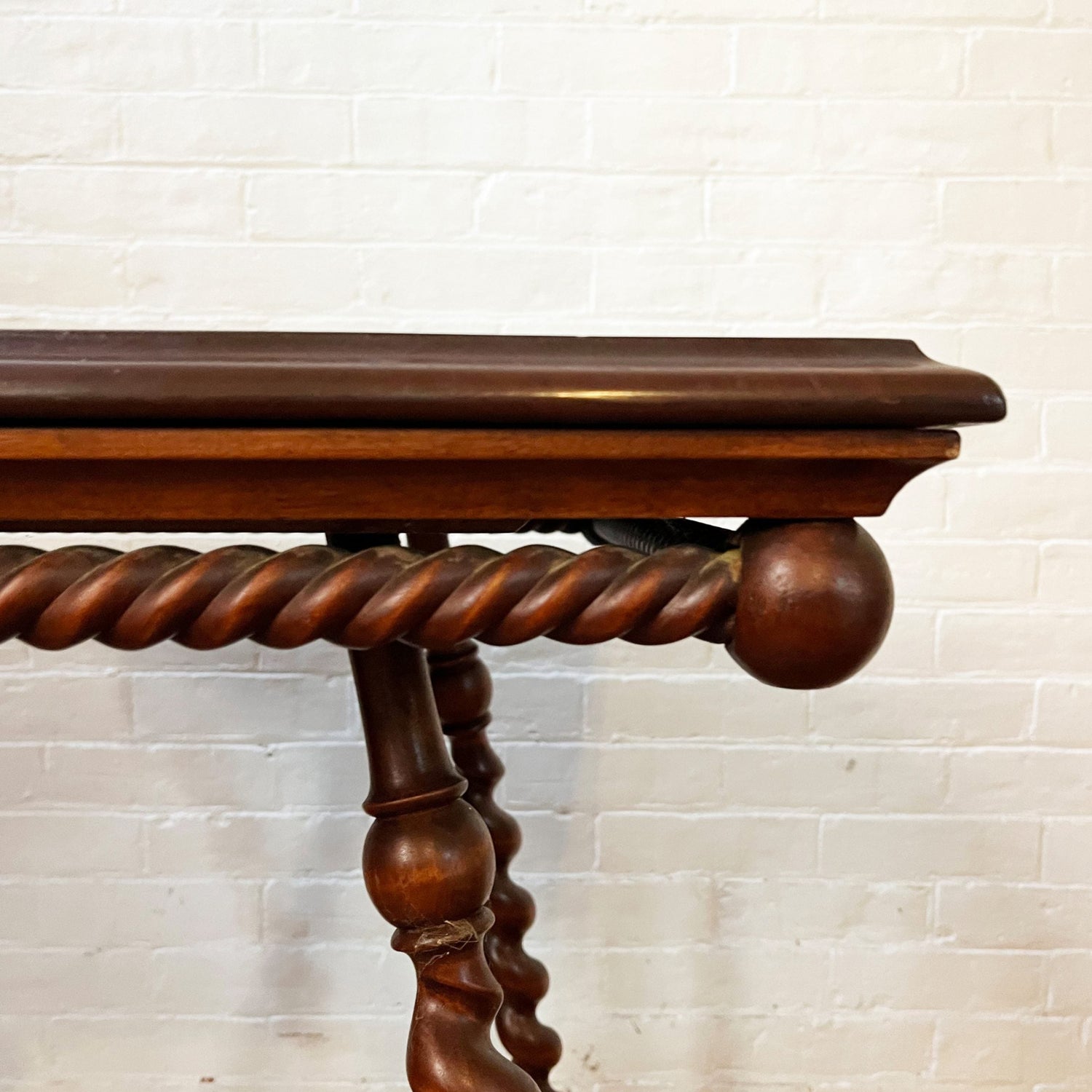 Barley Twist End Table With Brass Claw Feet