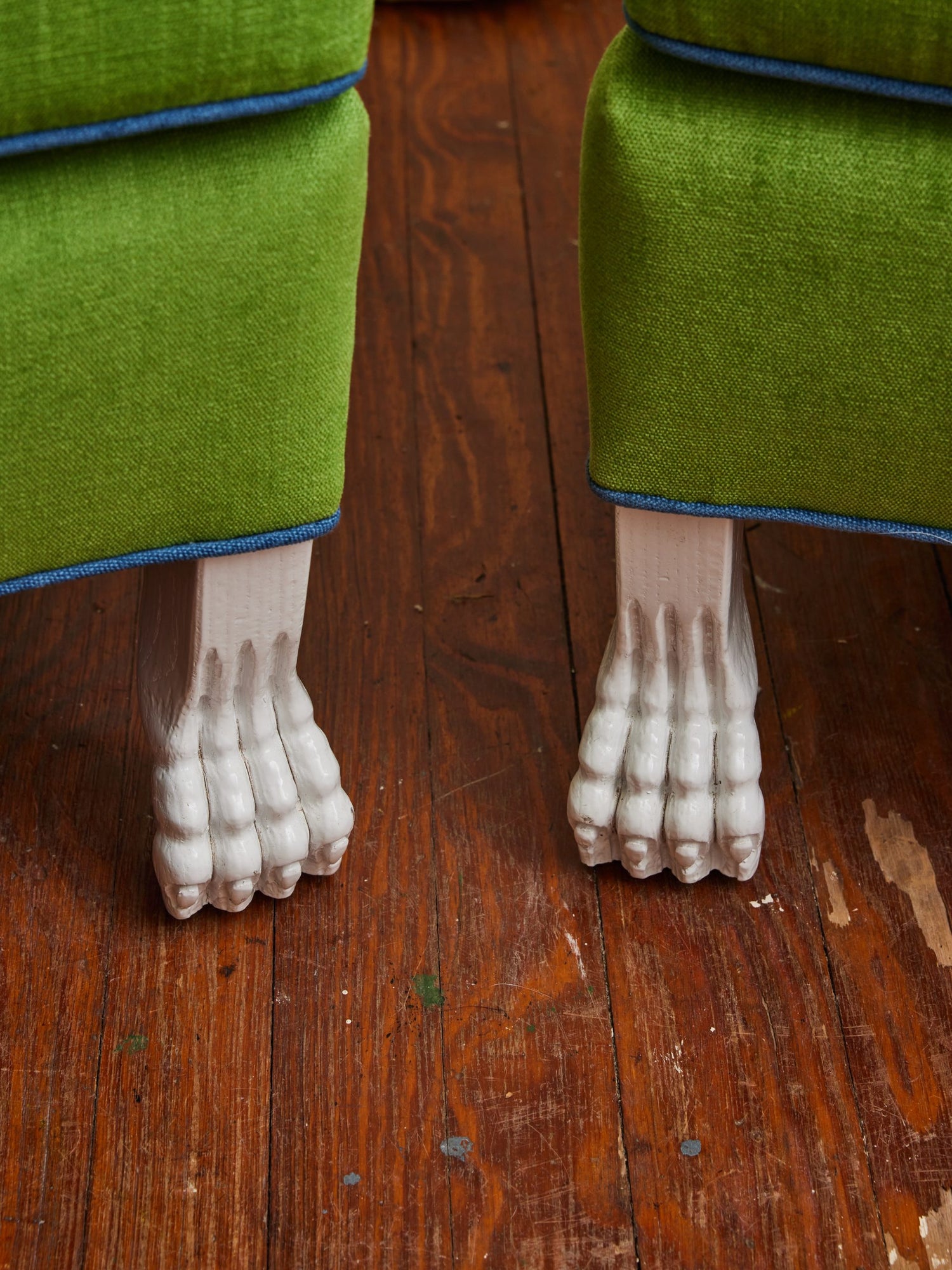 Pair of Club Chairs with Feline Feet