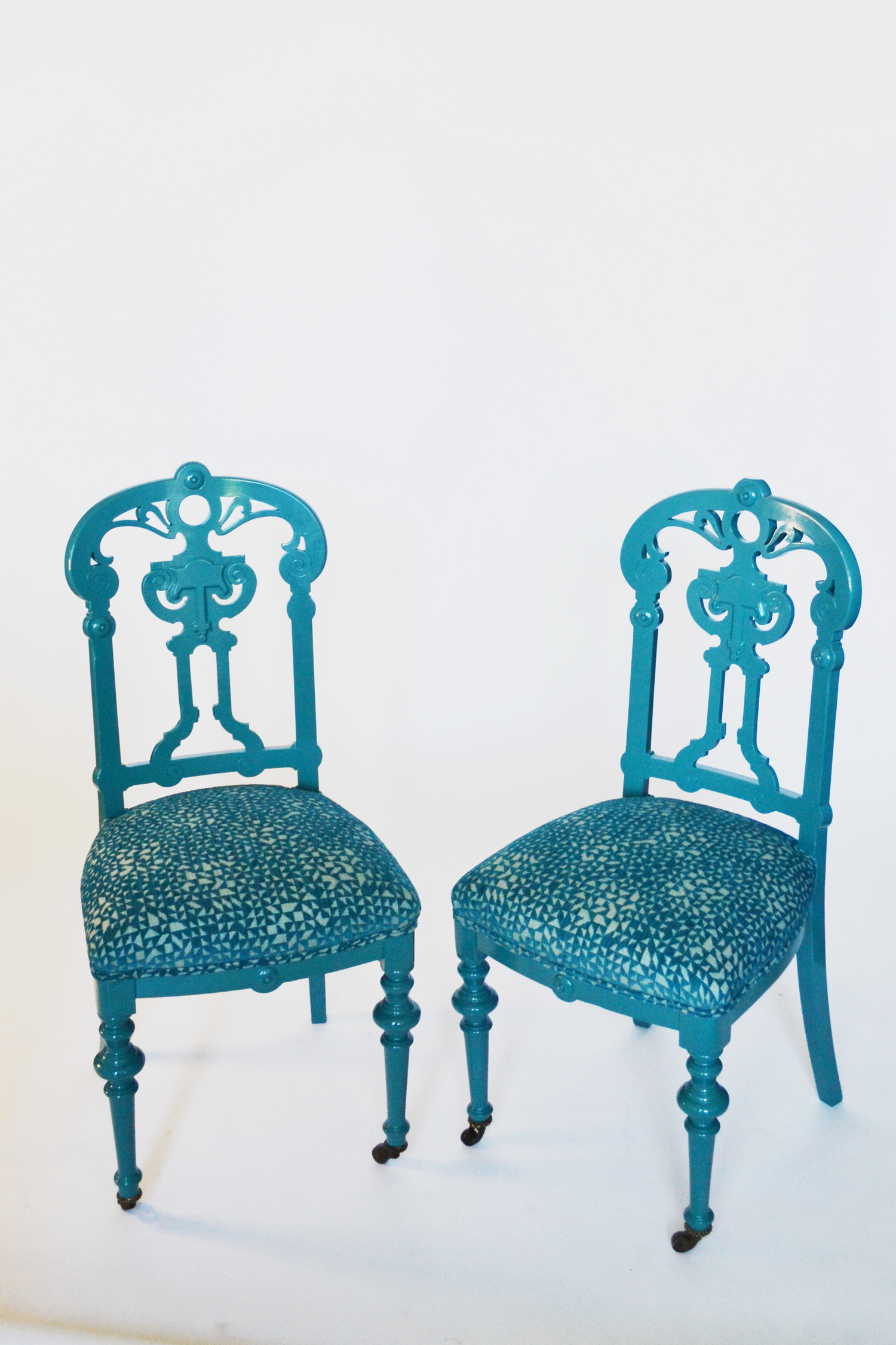 Twin Teal Dining Chairs