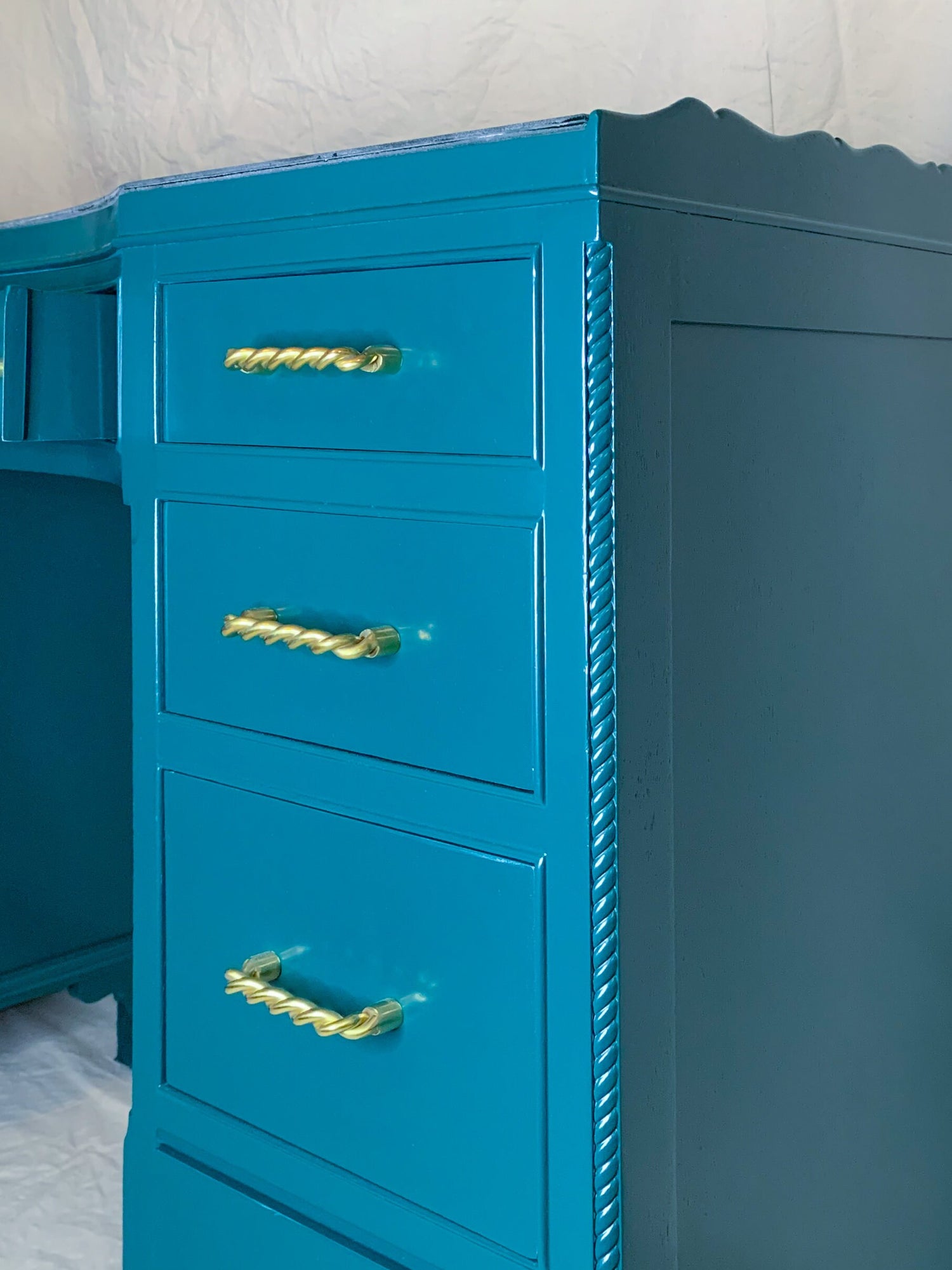 Vintage Green Lacquered Desk