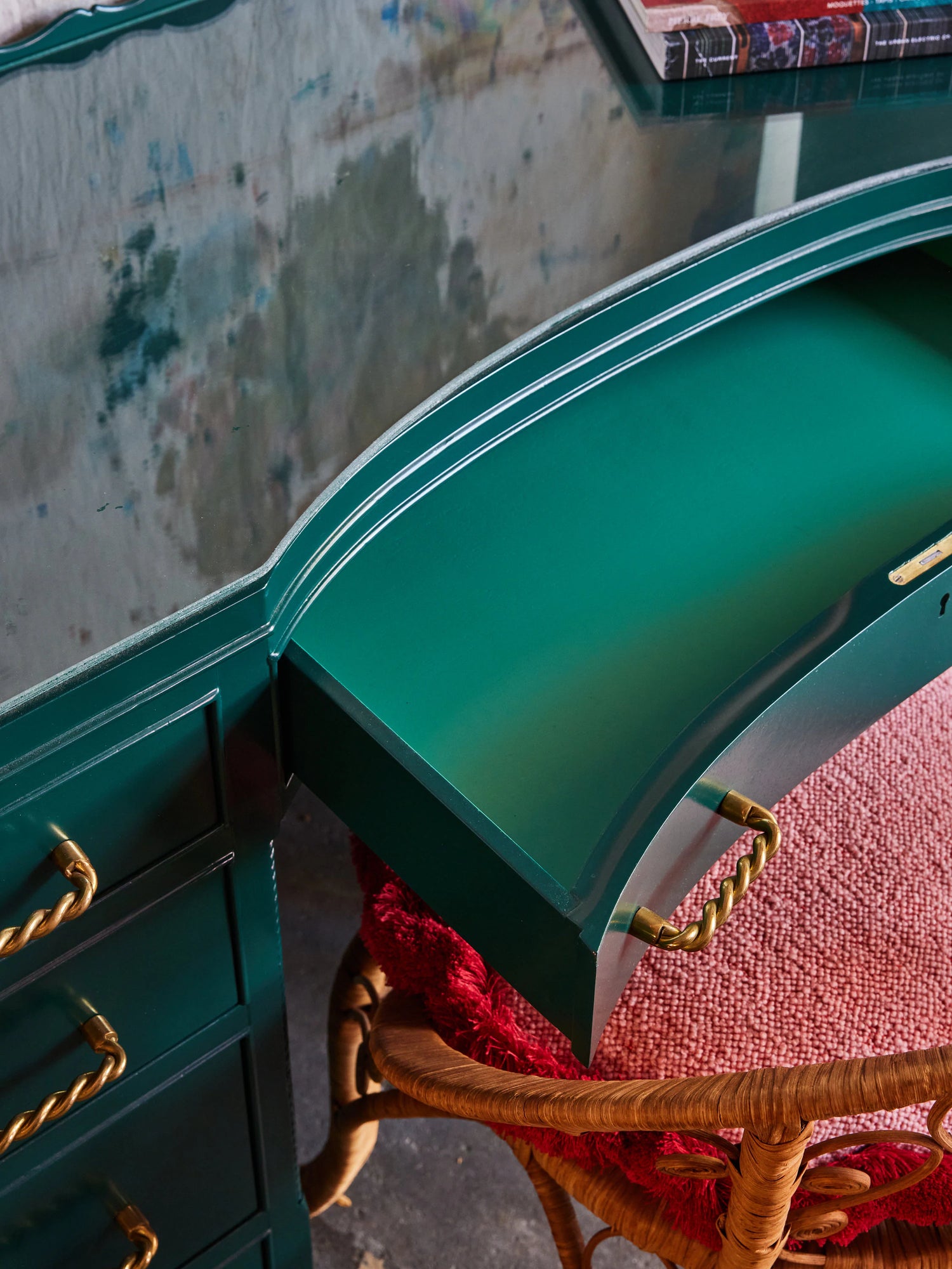Vintage Green Lacquered Desk