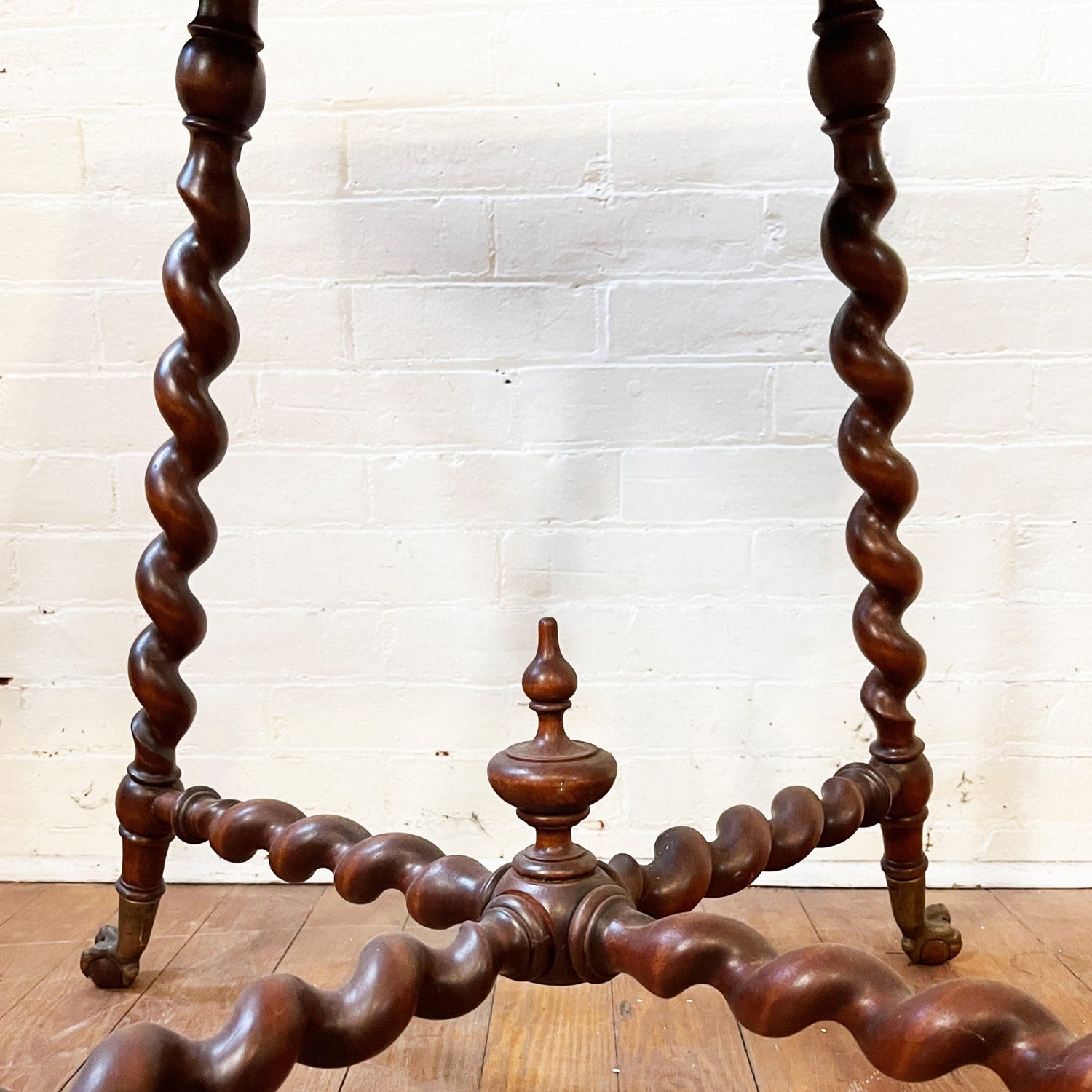 Barley Twist End Table With Brass Claw Feet
