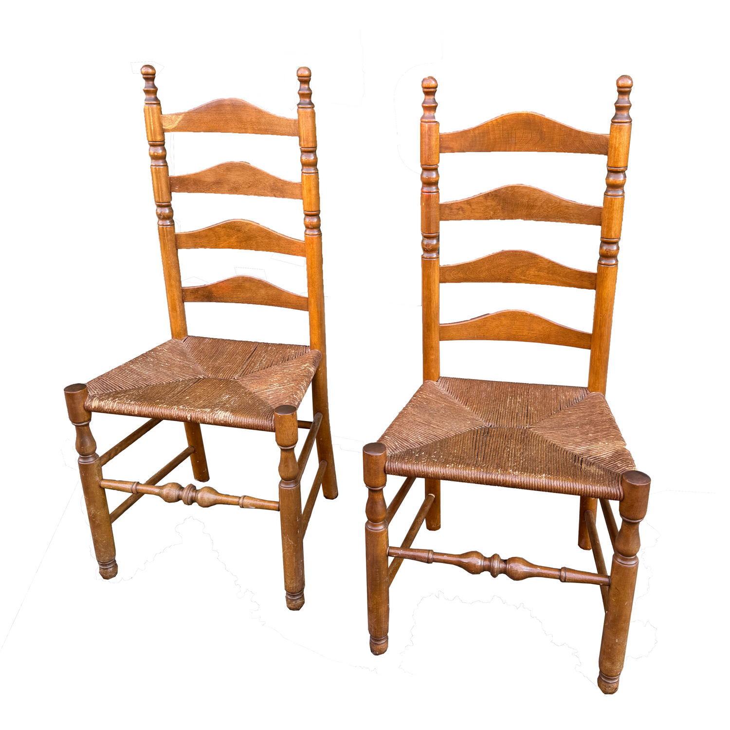 Ladderback Dining chairs with Rush Seat