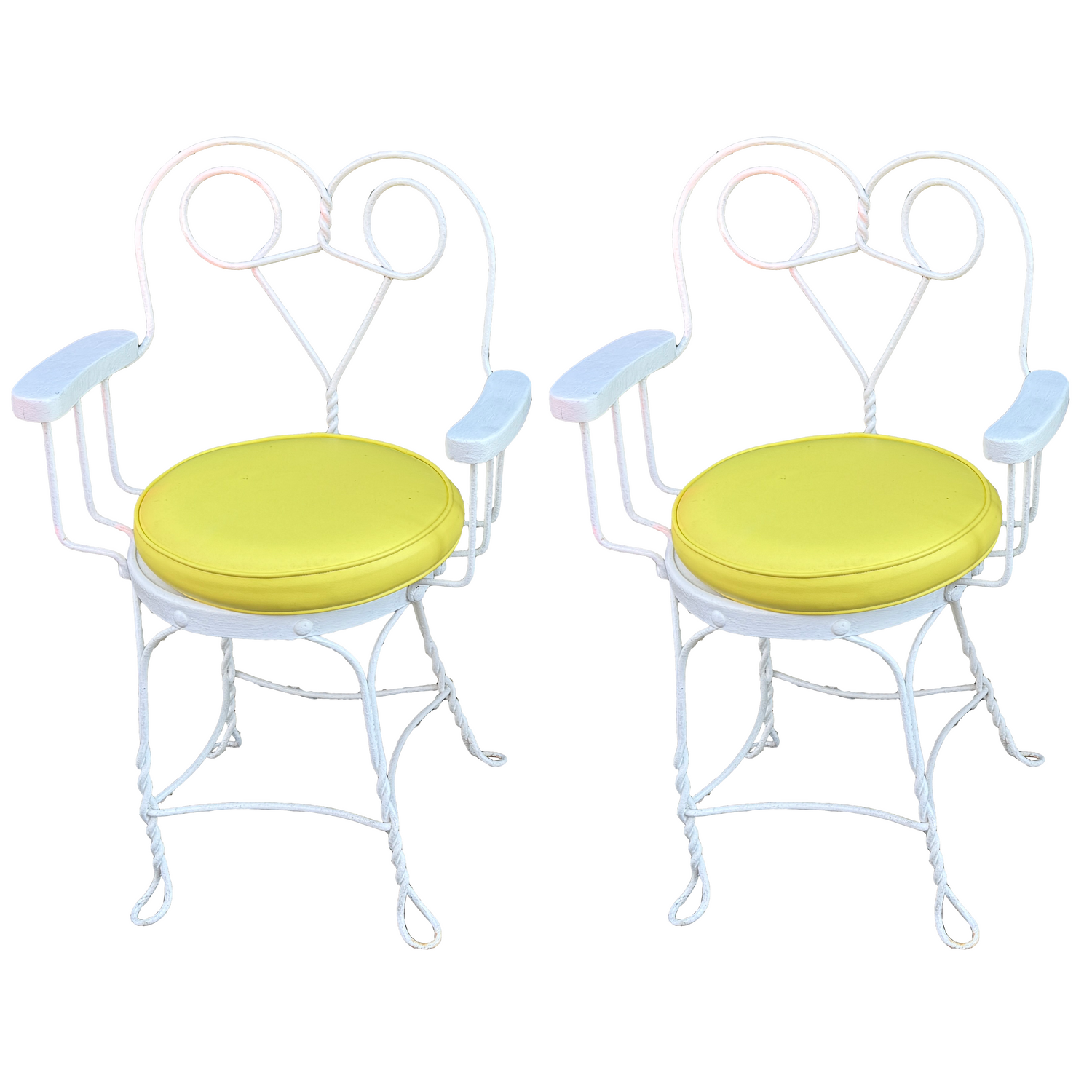 Steel outdoor chairs with circular form