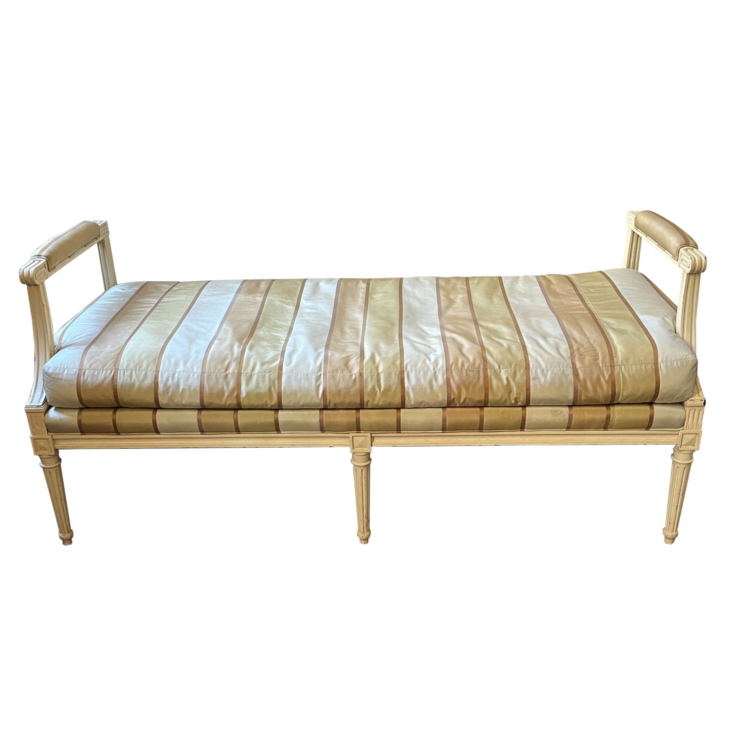 French Provincial Wood Frame Chaise