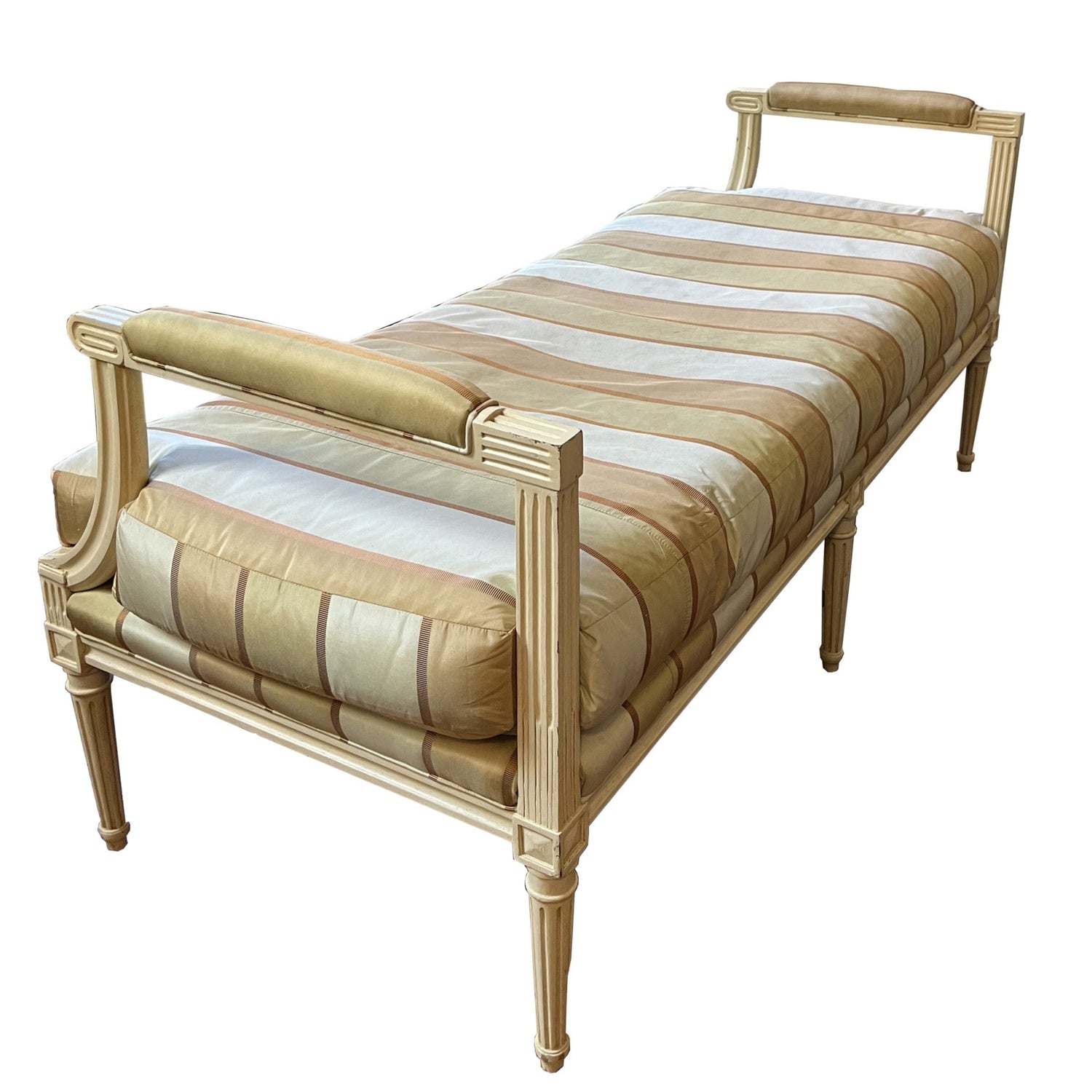 French Provincial Wood Frame Chaise