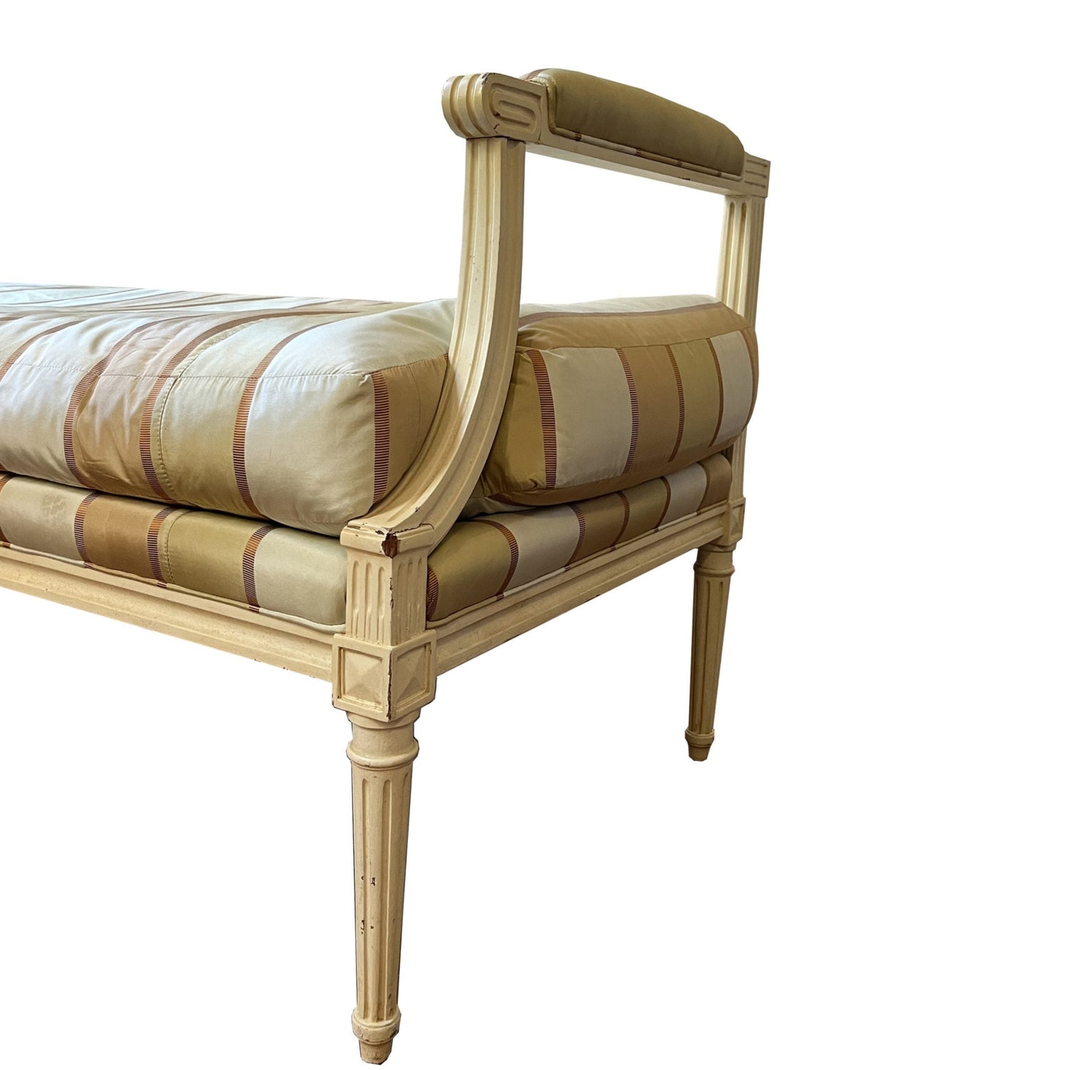 French Provincial Wood Frame Chaise